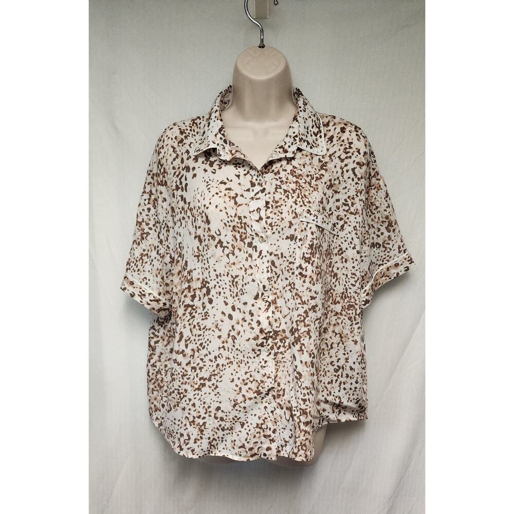 Star Above Brown Leopard Print Sleepwear Set Size XXL
